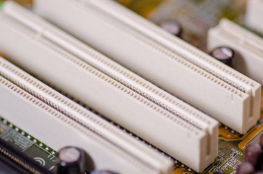 Bağlayıcılar anakart makro fotoğraf