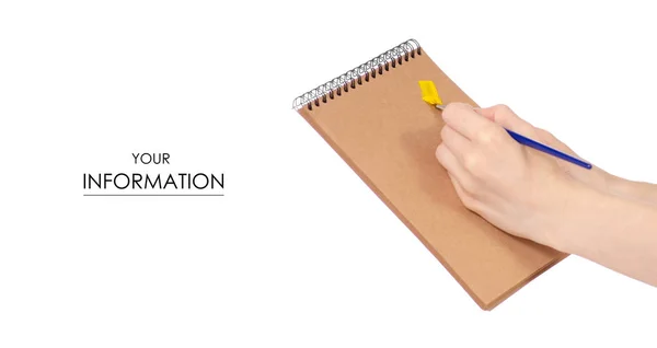 Σημειωματάριο (Notepad) για σχέδιο και ζωγραφική στο χέρι πινέλο μοτίβου — Φωτογραφία Αρχείου