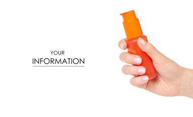 El yağı jel saç vücut desen kabına ile kozmetik turuncu şişe