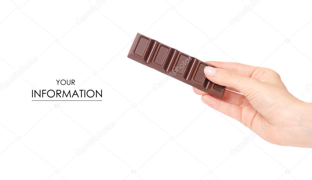 A bar of chocolate in hand pattern