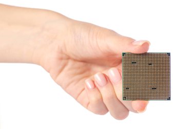 Bilgisayar işlemcisi elinde elektronik