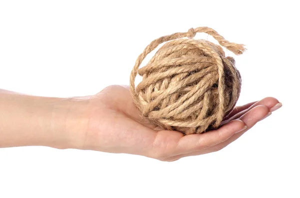 Tangle of rope in hand — Stock Photo, Image