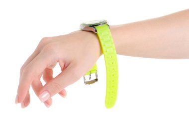 Yeşil bir yandan saat