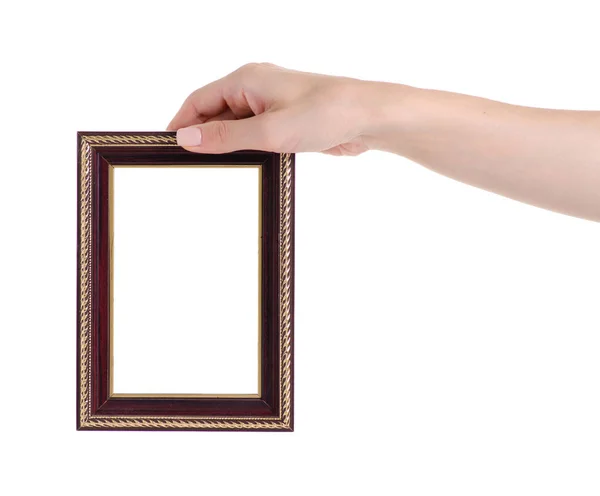 Foto frame in de hand — Stockfoto