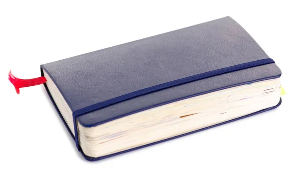 Blå anteckningsbok dagbok — Stockfoto