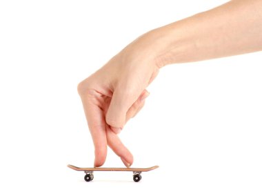 Elinde oyuncak kaykay