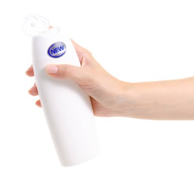 Duş jeli losyon ellerinde yeni krem beyaz şişe