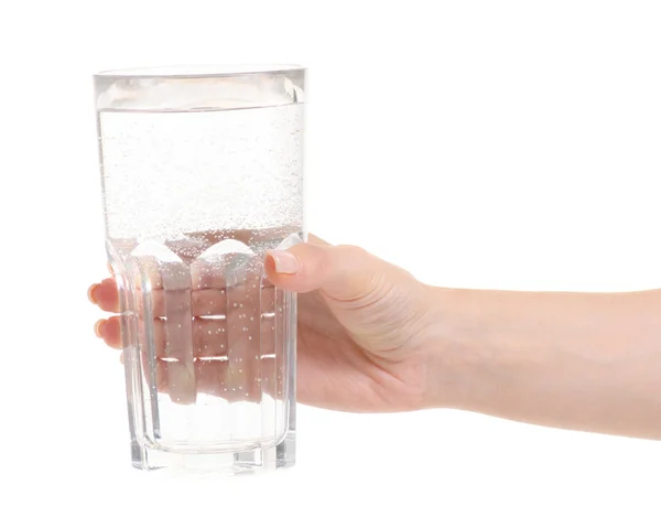 Glass of water in hands — Stock Photo, Image
