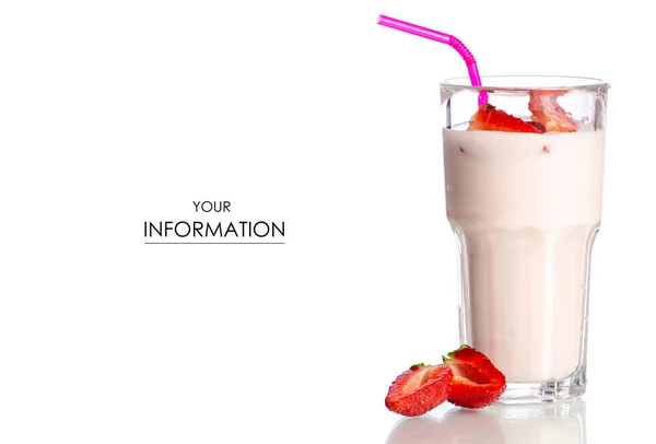 Verre de yaourt aux fraises milk-shake — Photo