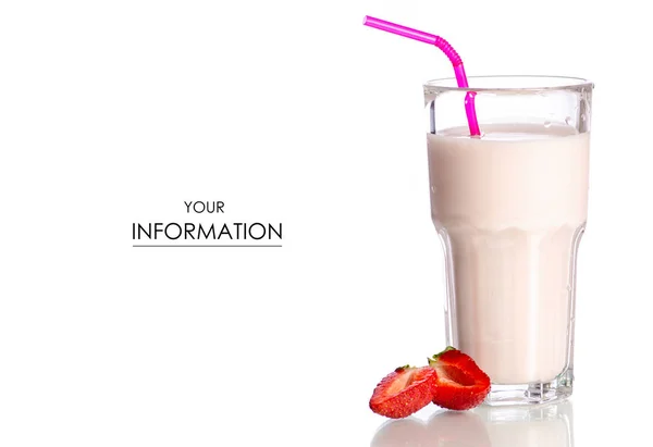 Verre de yaourt aux fraises milk-shake — Photo