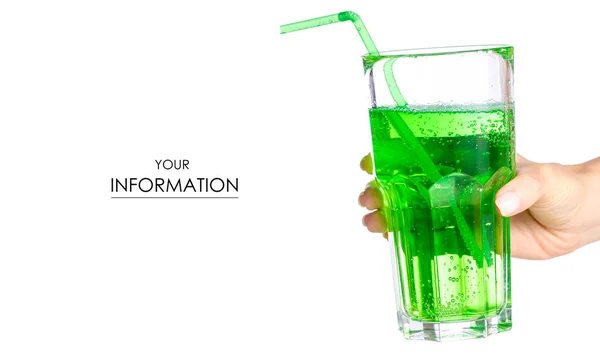 Agua carbonatada verde en patrón de mano — Foto de Stock