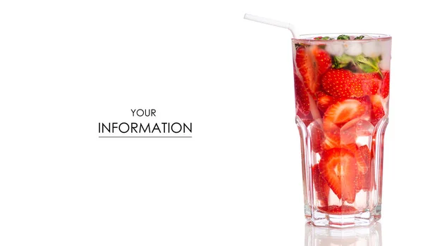 Glas aardbeien limonade met munt patroon — Stockfoto