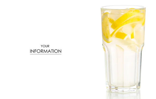 Limonada de vidro água de limão com padrão de limão — Fotografia de Stock