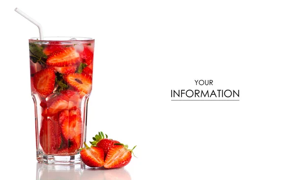 Glas aardbeien limonade met munt patroon — Stockfoto