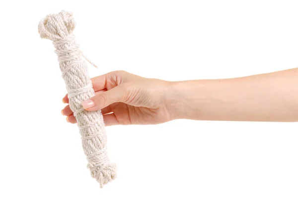 Бельевая верёвка в руке — стоковое фото