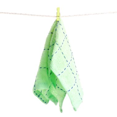 İp clothespins havluda