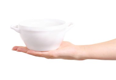 Çorba plaka elinde beyaz