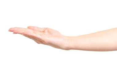 Kadın eli boş gösterilen