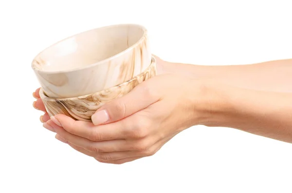 Two bowls in hand — Stock Photo, Image