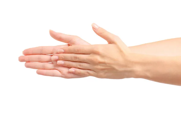 Žena ruku dlaní — Stock fotografie
