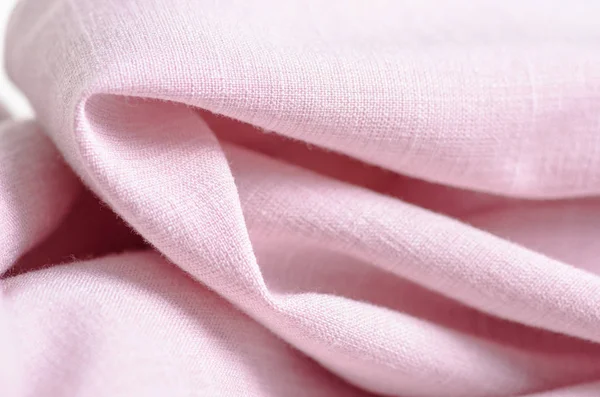 Tyg kläder lin rosa makro — Stockfoto