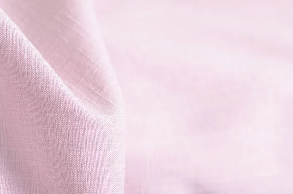 Ropa de tela lino rosa macro — Foto de Stock