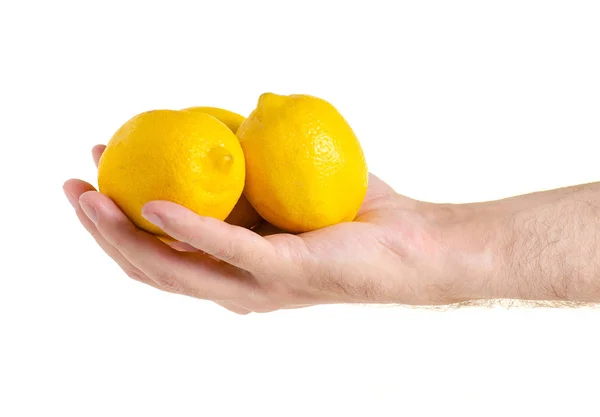 Bir elinde iki limon — Stok fotoğraf