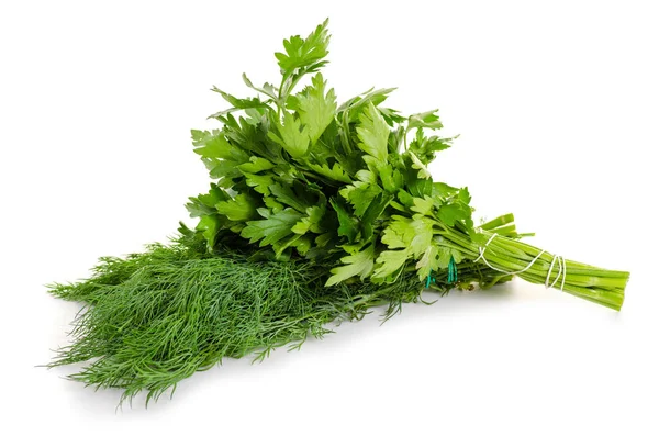 Bunch Parsley Dill White Background Isolation Royalty Free Stock Photos