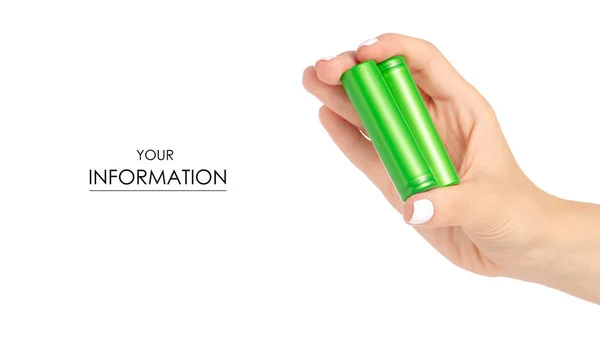 Battery 18650 energy battery in hand — Stock Photo, Image