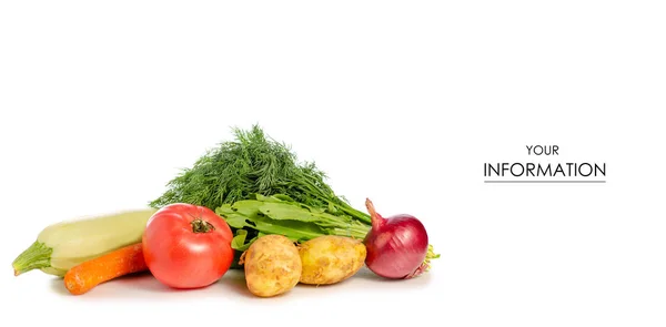 Verdes verduras calabacín tomate patatas patrón — Foto de Stock