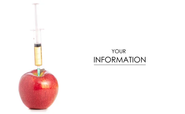 Siringa e mela modello chimico organico — Foto Stock