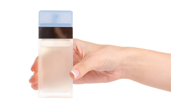 Female perfume in hand