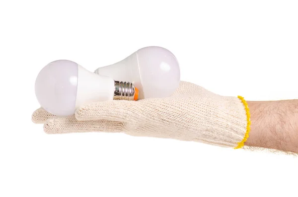 Lampe LED dans une main — Photo