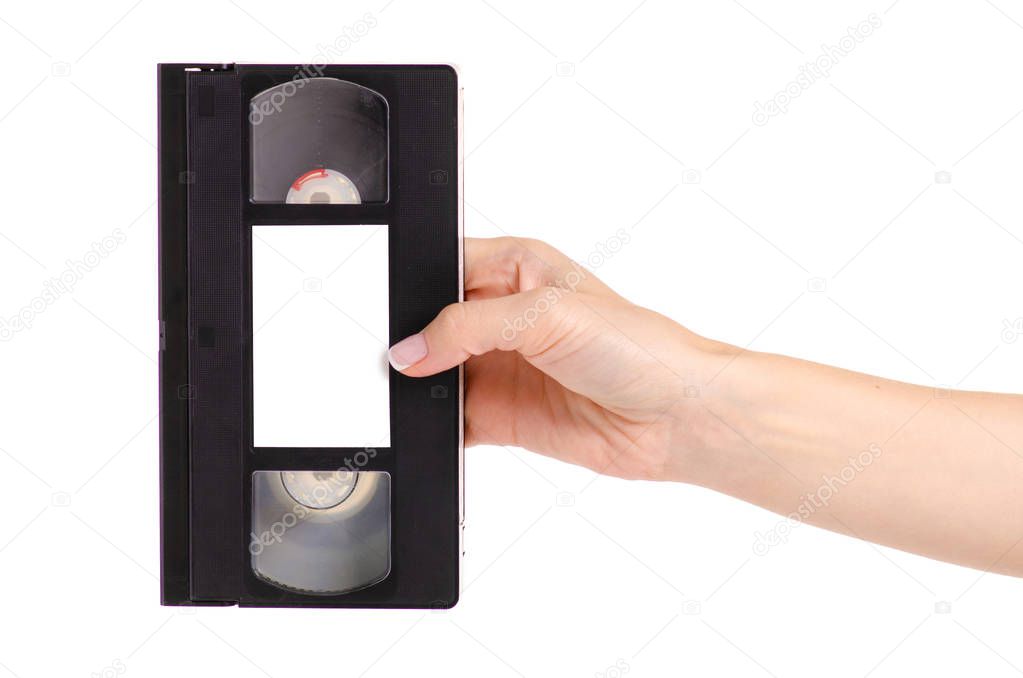 Videocassette in hand