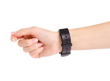 Kauçuk bileklik, yandan kadın siyah izle