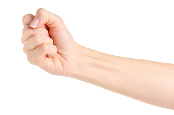 Mão feminina segurando um punho — Fotografia de Stock
