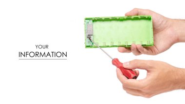 Güç banka screwdriverin bir el onarım desen