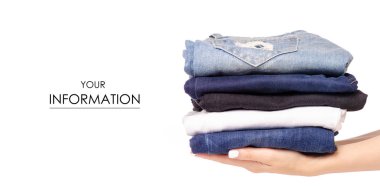 Bir yığın kot el desen