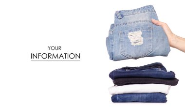 Bir yığın kot el desen