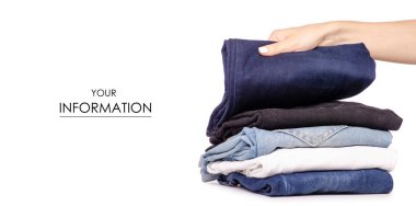 Bir yığın kot el desen