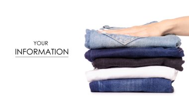 Bir yığın kot el desen