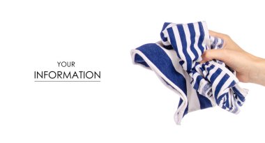 Buruşuk mavi beyaz şerit T-shirt el giyim kumaş desen