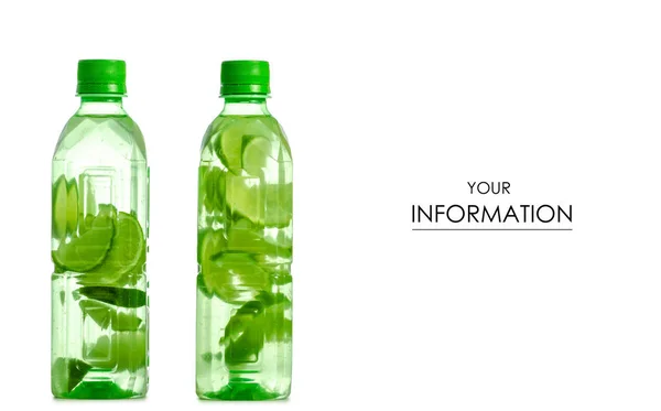 Dos botellas de agua con patrón de cal — Foto de Stock