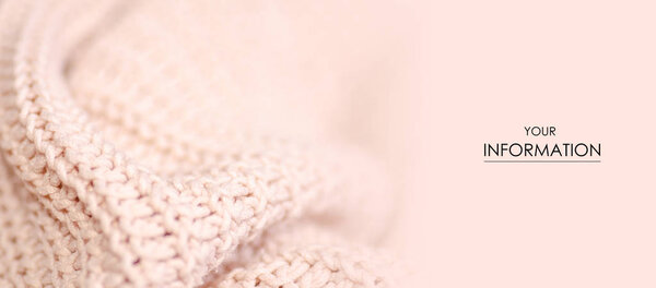 Beige knitted sweater texture fabric textile macro pattern