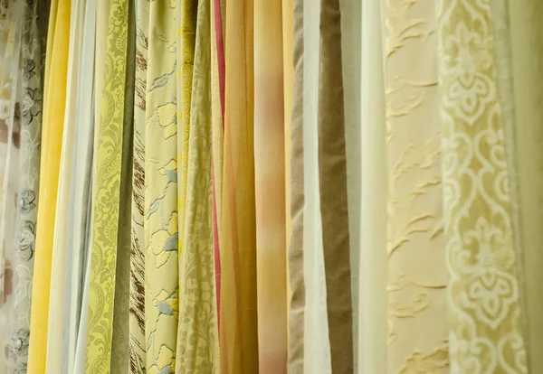 Curtains fabric in the store