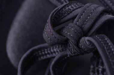 Bir dize dantel makro dikişleri yukarı Siyah mayo sutyen itin 