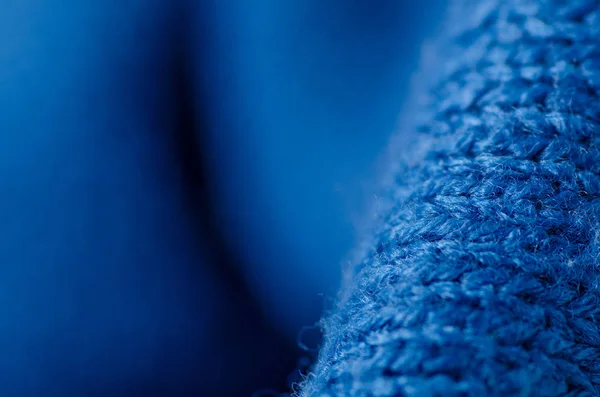 Blauwe stof pullover kleding textuur — Stockfoto