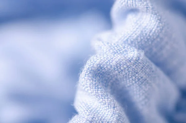 Kék szövet vászon ruházat varratok gumiszalag — Stock Fotó