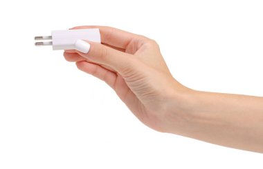 Güç kaynağı beyaz el telefon