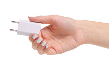 Güç kaynağı beyaz el telefon